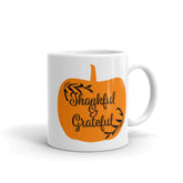 Autumnal Pumpkin Thankful & Grateful Coffee Tea Cup Mug, Mug, $ 17.50, A Moment Of Now™